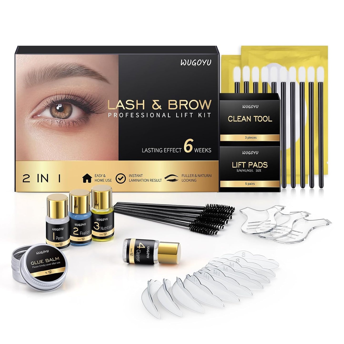 Lash Lift Kit - Professional Eyelash & Brow Lamination 2-in-1 | Fuller, Thicker Brows for Salon & Home Use