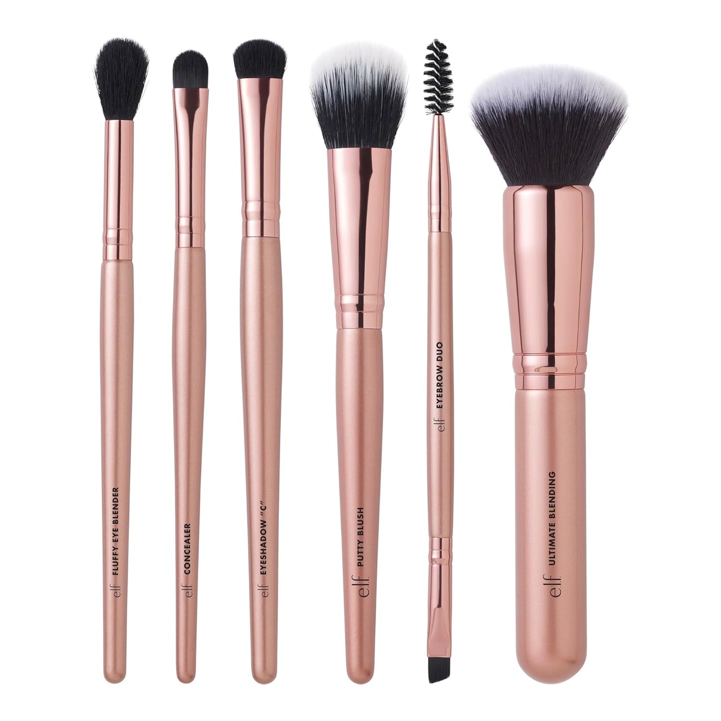 e.l.f. Flawless Face Kit - 6-Piece Vegan Brush Collection for Face, Eyes & Brows | Cruelty-Free