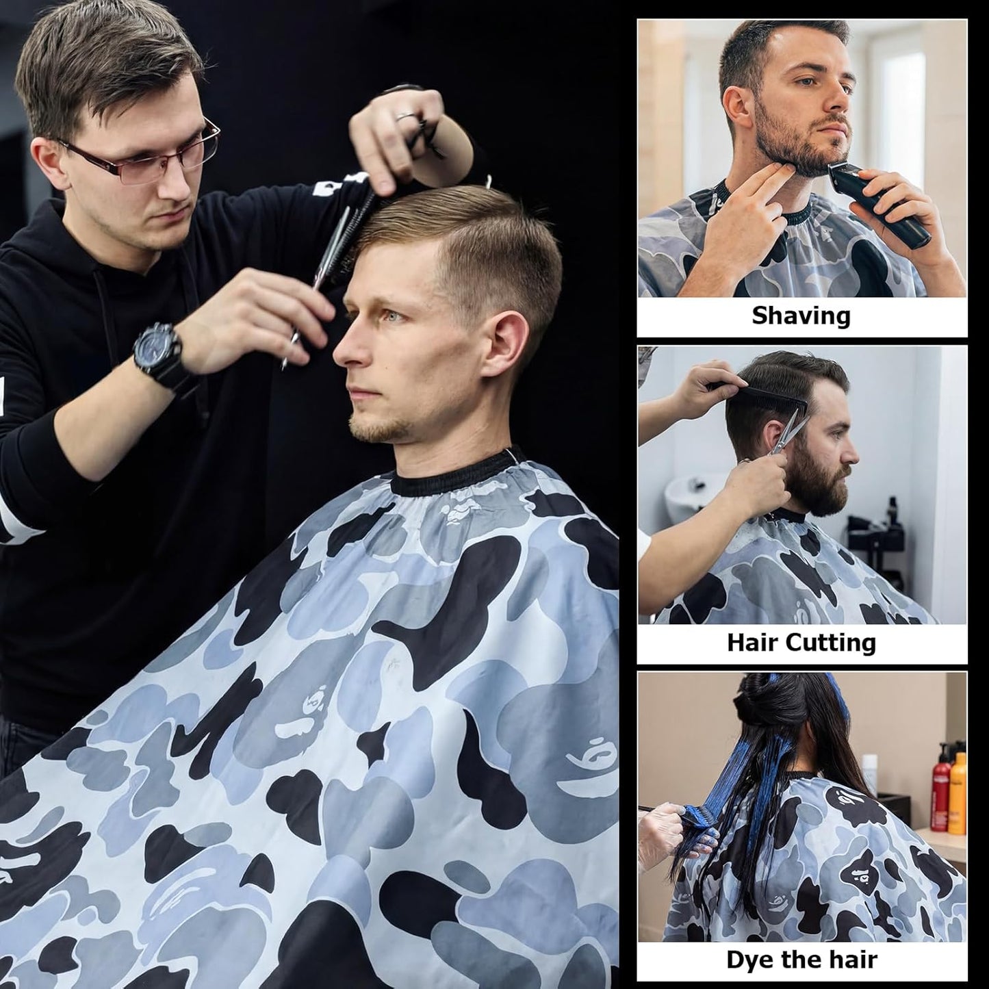 Professional Waterproof Hair Cutting Cape - Adjustable Polyester Barber Cape for Men | Salon & Home Use