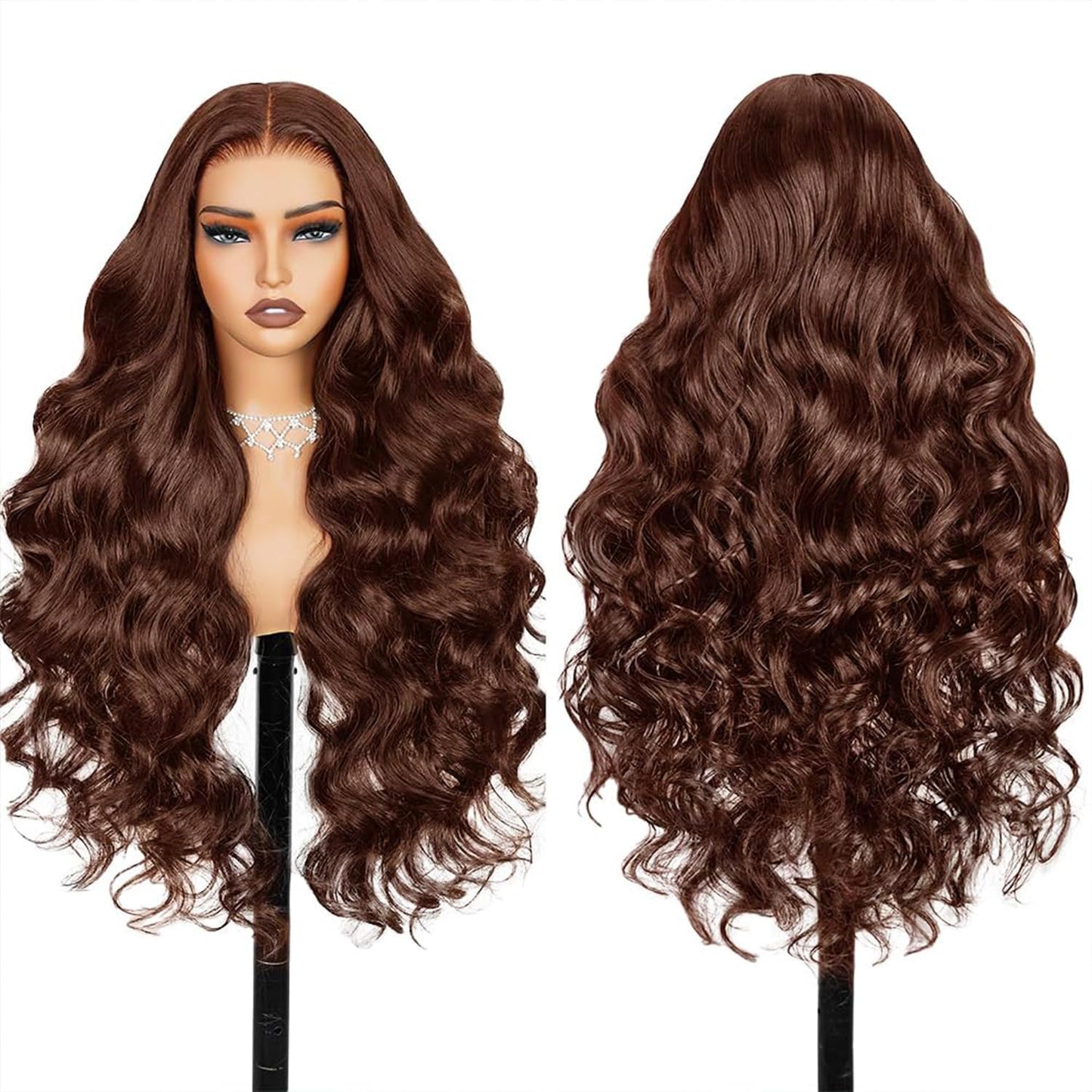 30 Inch Body Wave Lace Front Wig - Glueless Pre-Cut Highlight Ombre 1B/30 | 220% Density for Women