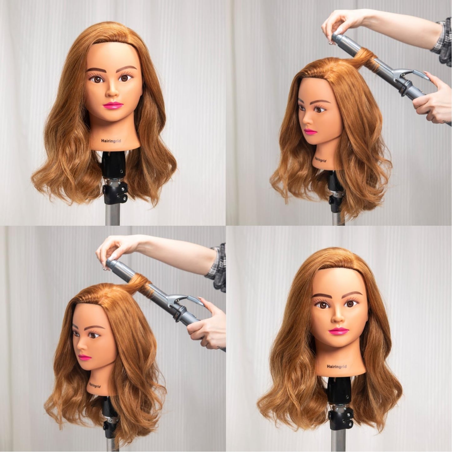 Hairingrid Mannequin Head - 20-22" 100% Human Hair Training Head with Clamp Holder | Ideal for Cosmetology
