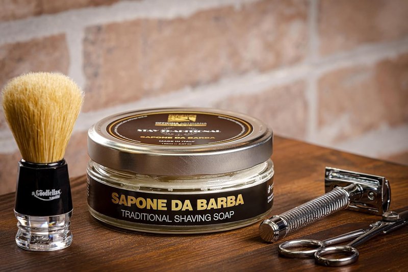 Officina Artigiana Milano Stay Traditional Shaving Soap 150ml – Luxury Italian artisan wet shaving soap with 40% antioxidant oils & shea butter – citrus fragrance – vegan skincare