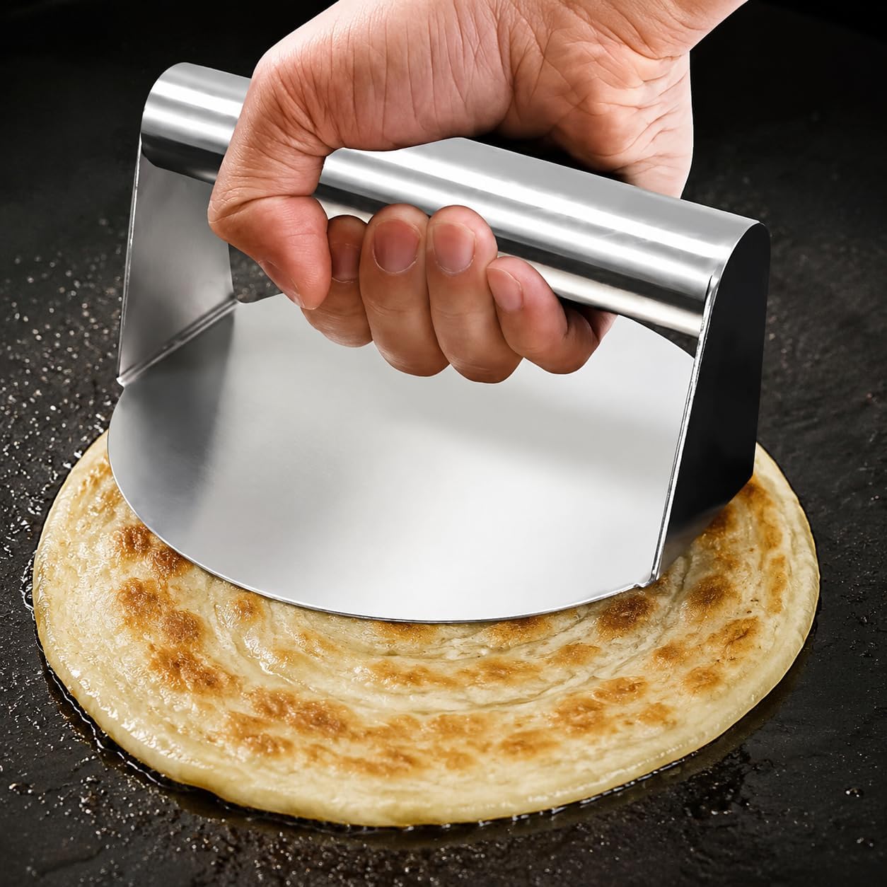Stainless Steel Burger Press & Patty Maker - Non-Stick Hamburger Smasher for Grill | BBQ Tool (1pc)