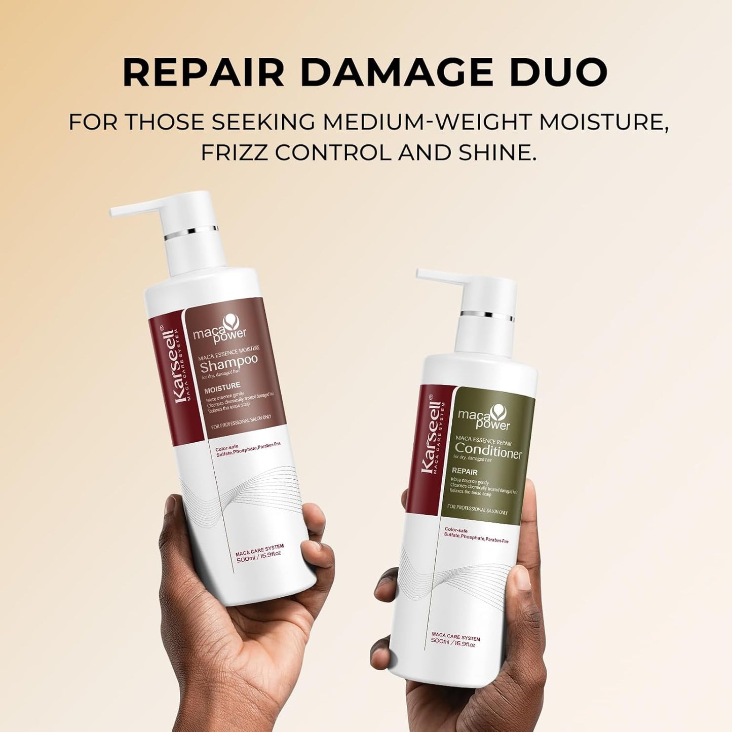 Karseell Collagen Hair Treatment Set - Repairing Shampoo & Conditioner for All Hair Types | 16.9 fl oz Each