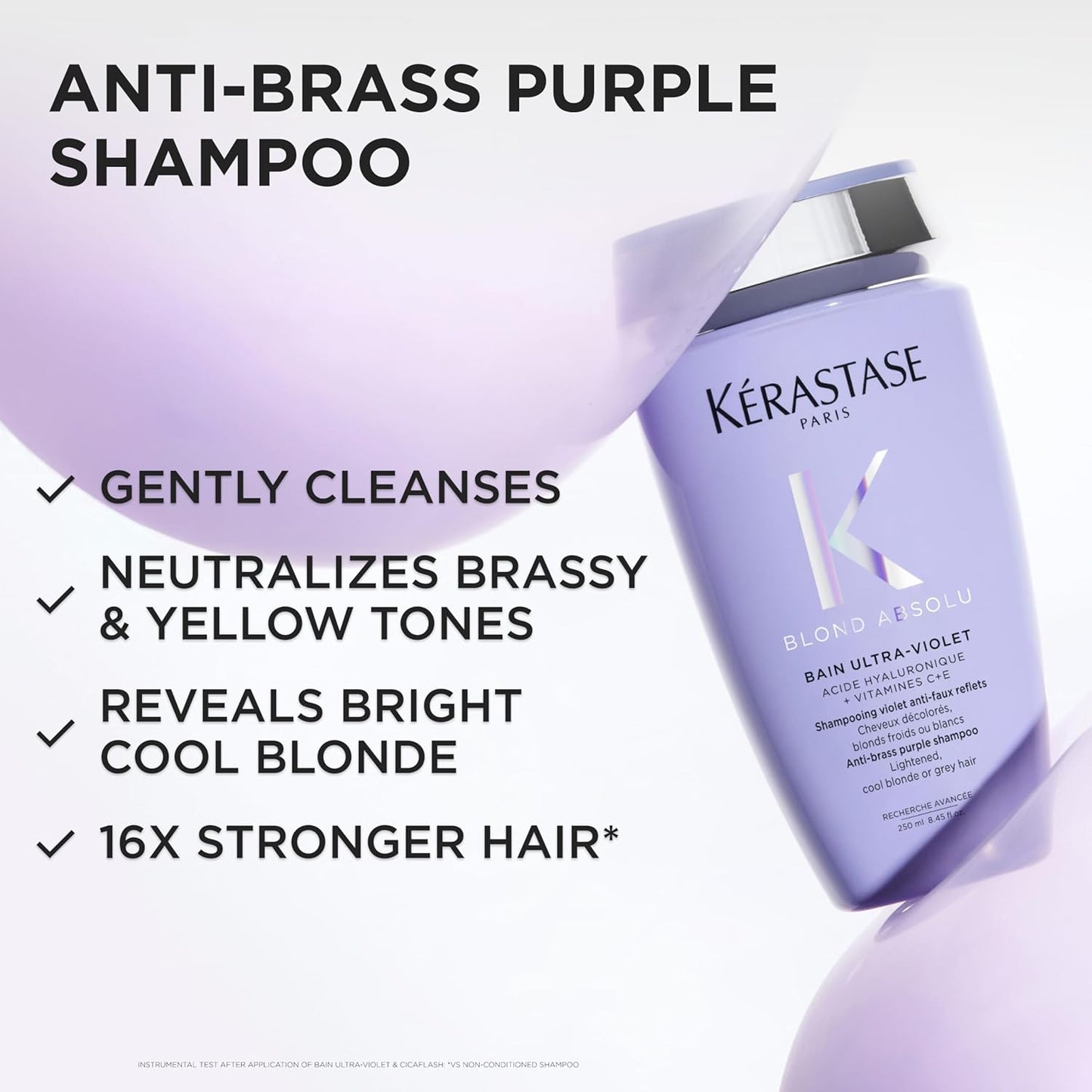 Kérastase Blond Absolu Bain Ultra-Violet Shampoo - Neutralizes Brassiness & Restores Shine | 8.5 Fl Oz