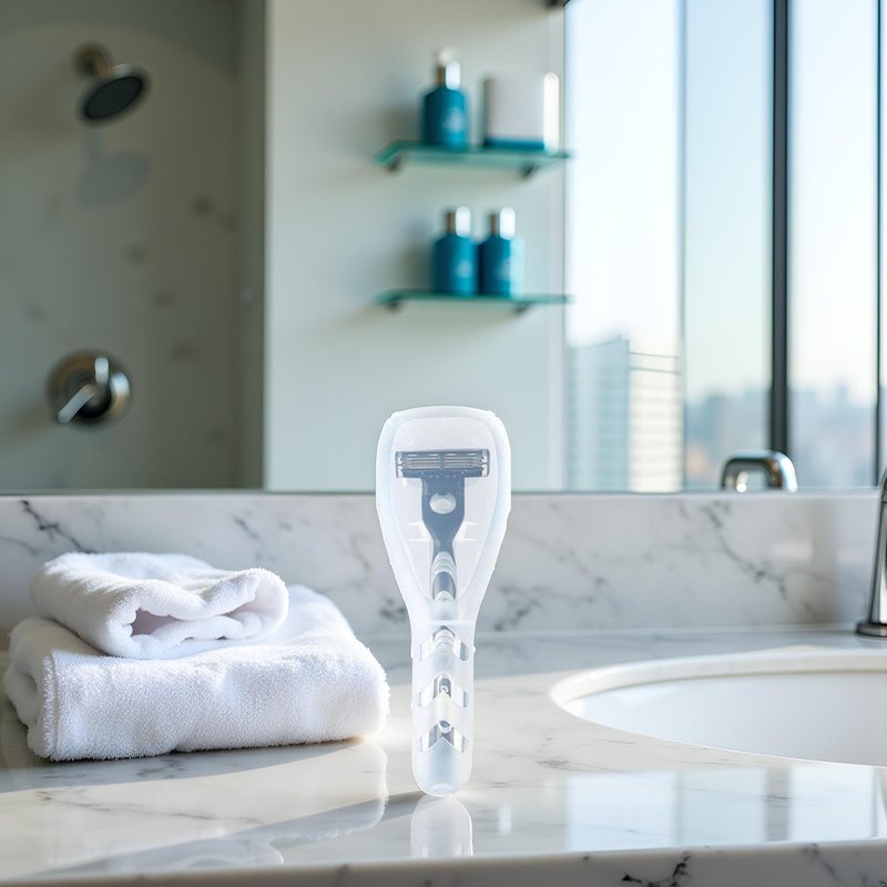 Portable Travel Razor Cover Case, Transparent Plastic Shaver Holder Protector Organizer, for Men's Manual Razors and Electric Shaver Accessories Razor Travel Case
