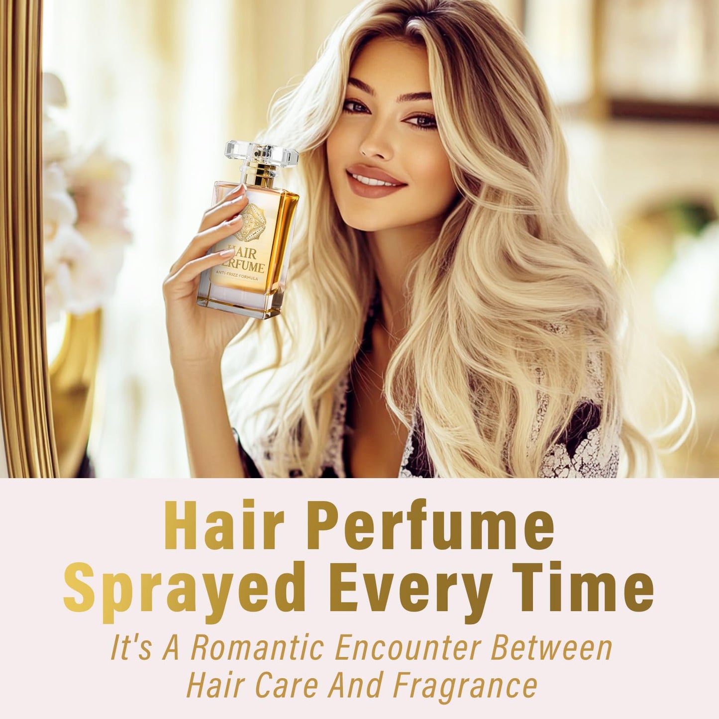 TDZLDM Hair Perfume, Natural Scented Pheromones Perfumes for Women, 50ml Leave-In Conditioning Spray for Dry & Frizzy Hair, Long Lasting Fragrance & Smoothing Spray