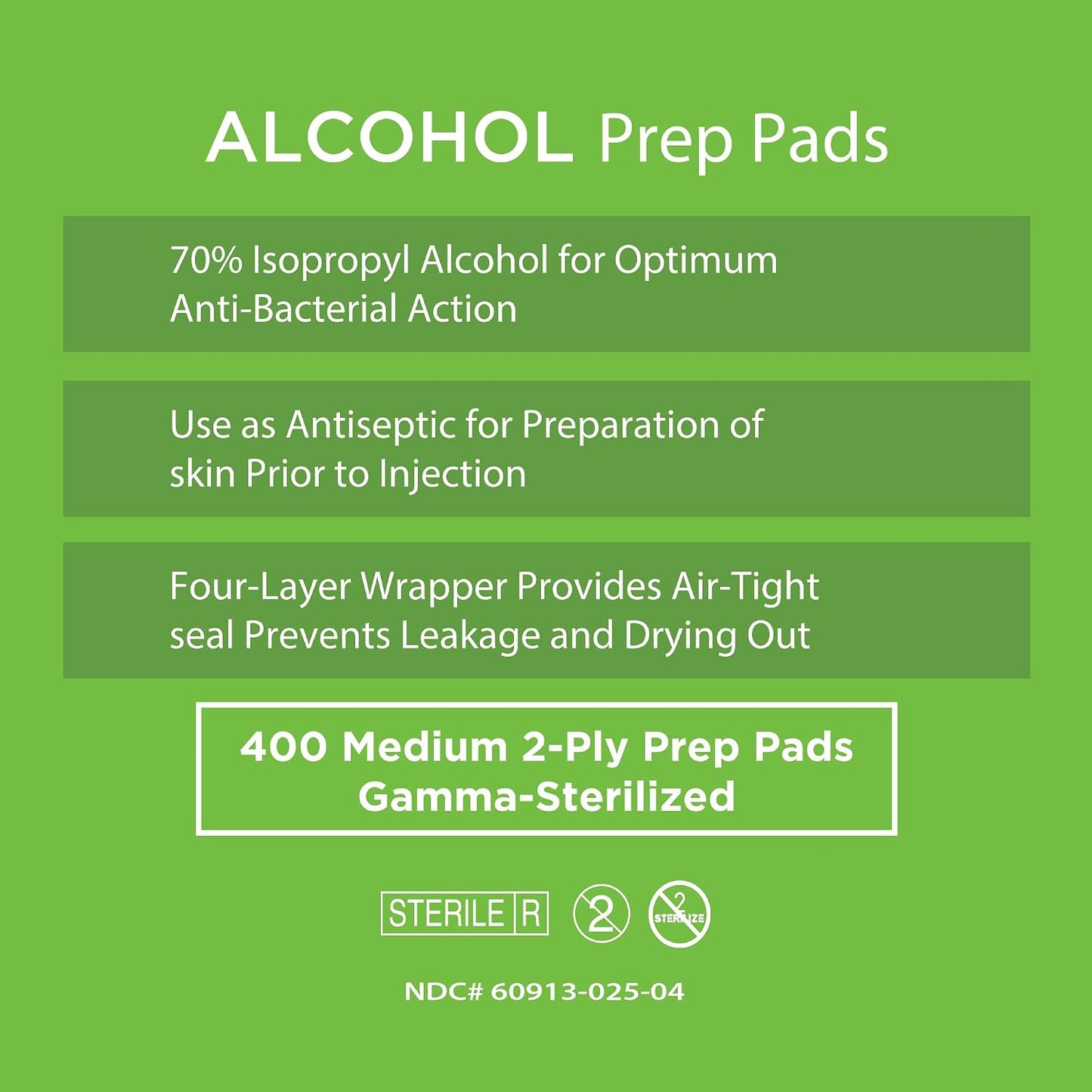 Care Touch Alcohol Wipes - Individually Wrapped 70% Isopropyl Alcohol Prep Pads | 400 Count for Home & First Aid Kits