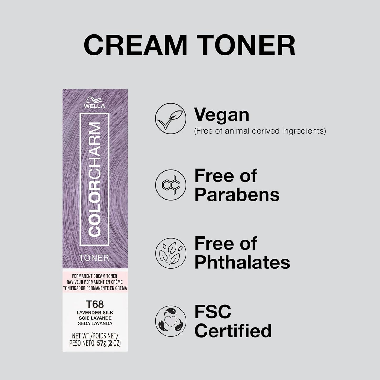 COLORCHARM Permanent Crème Hair Toner - Vegan, Paraben-Free & Gluten-Free | 2 oz
