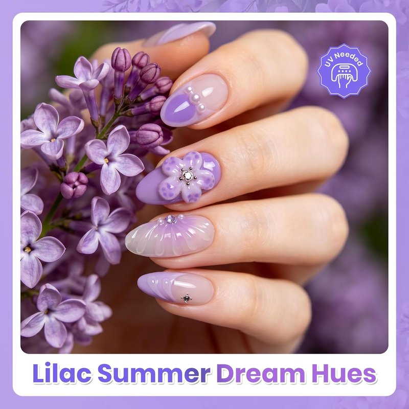 Beetles Purple Gel Polish Set - Lalic Reverie Collection | Trendy Soak Off LED Nail Gel Kit for DIY Manicure at Home