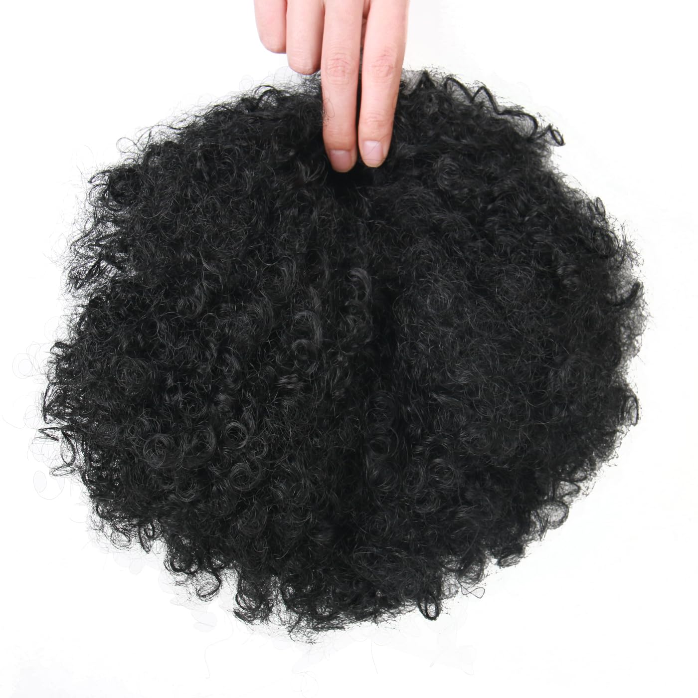 Afro Puff Drawstring Ponytail Extension - Short Curly Clip-On Bun for Black Women | Kinky Texture (1#)