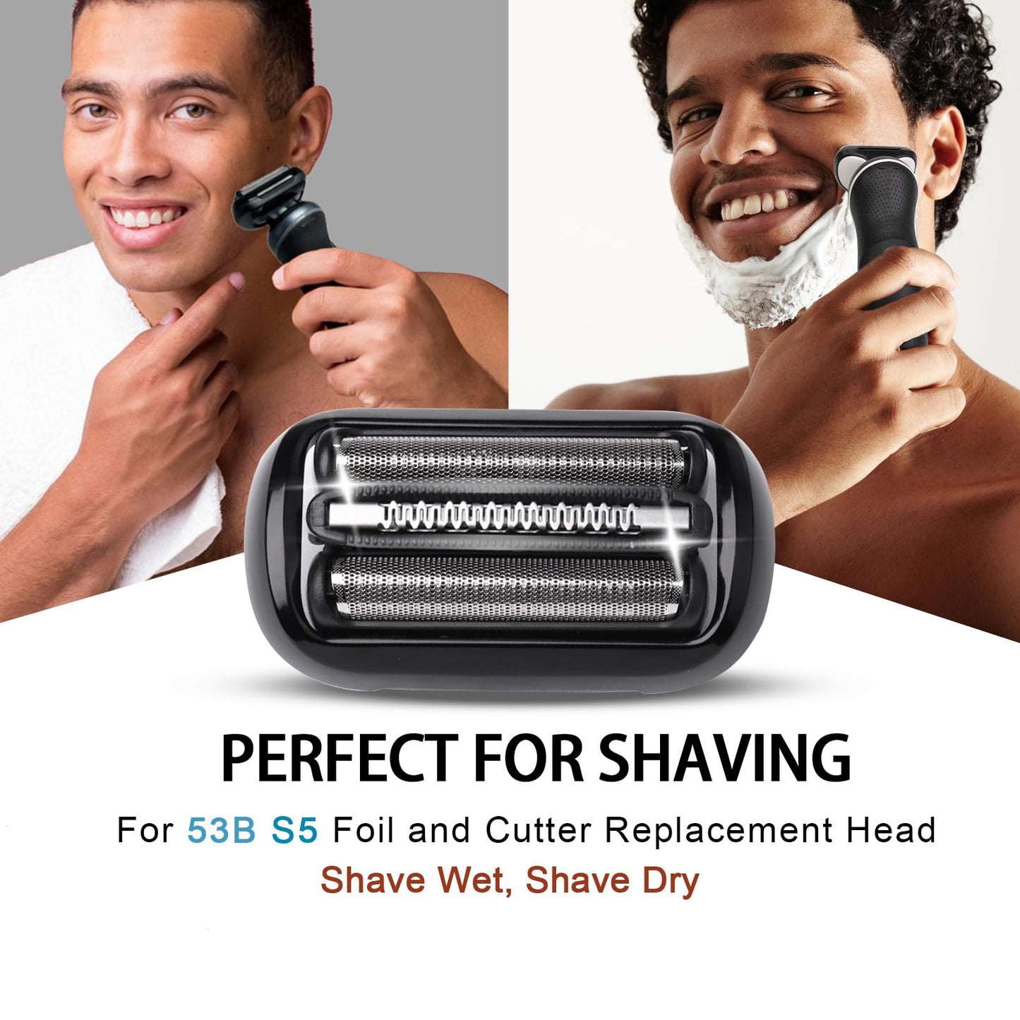 VIDSA Series 5 Series 6 53B Shaver Replacement Head for New Gens S5 S6 Razors, Compatible with 6072cc, 6090cc, 6020s, 6040cs, 6075cc, 5018s, 5049cs, 5035s…(2 Count)