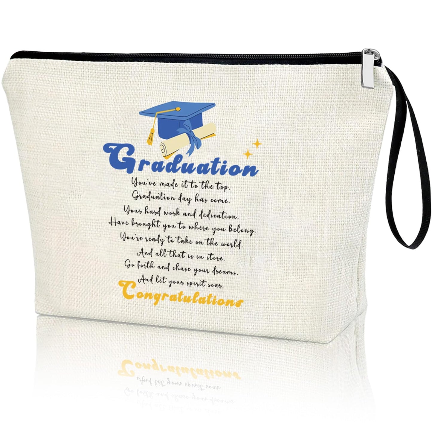 Virfuntaki Graduation Congratulation Gift for Her Class of 2026 Gifts to Friend Daughter Master PHD Degree Gift University College Grad Gifts Graduation Decorations Travel Vacation Makeup Bag Girl