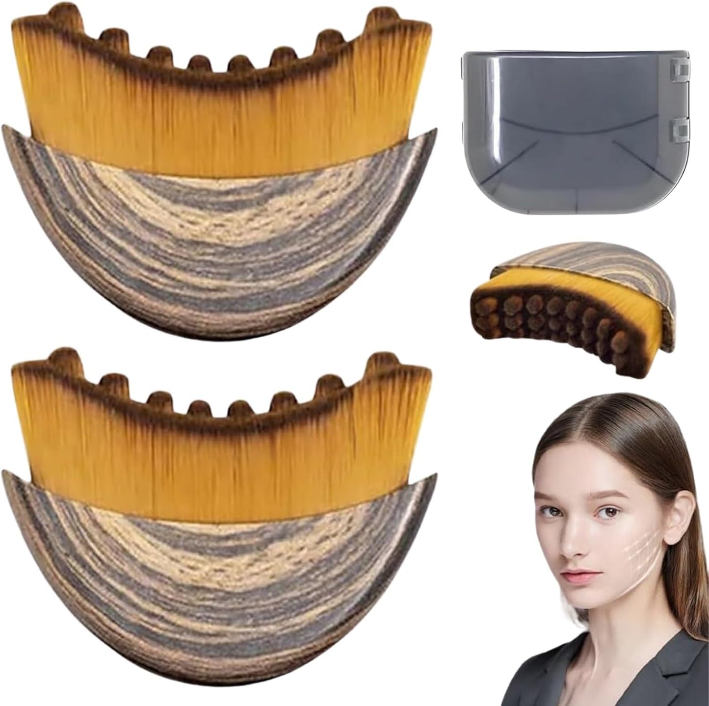 Lymphatic Contour Face Brush Set - Ergonomic Tool for Lymphatic Drainage & Skin Lifting | 2PCS Gua Sha Alternative