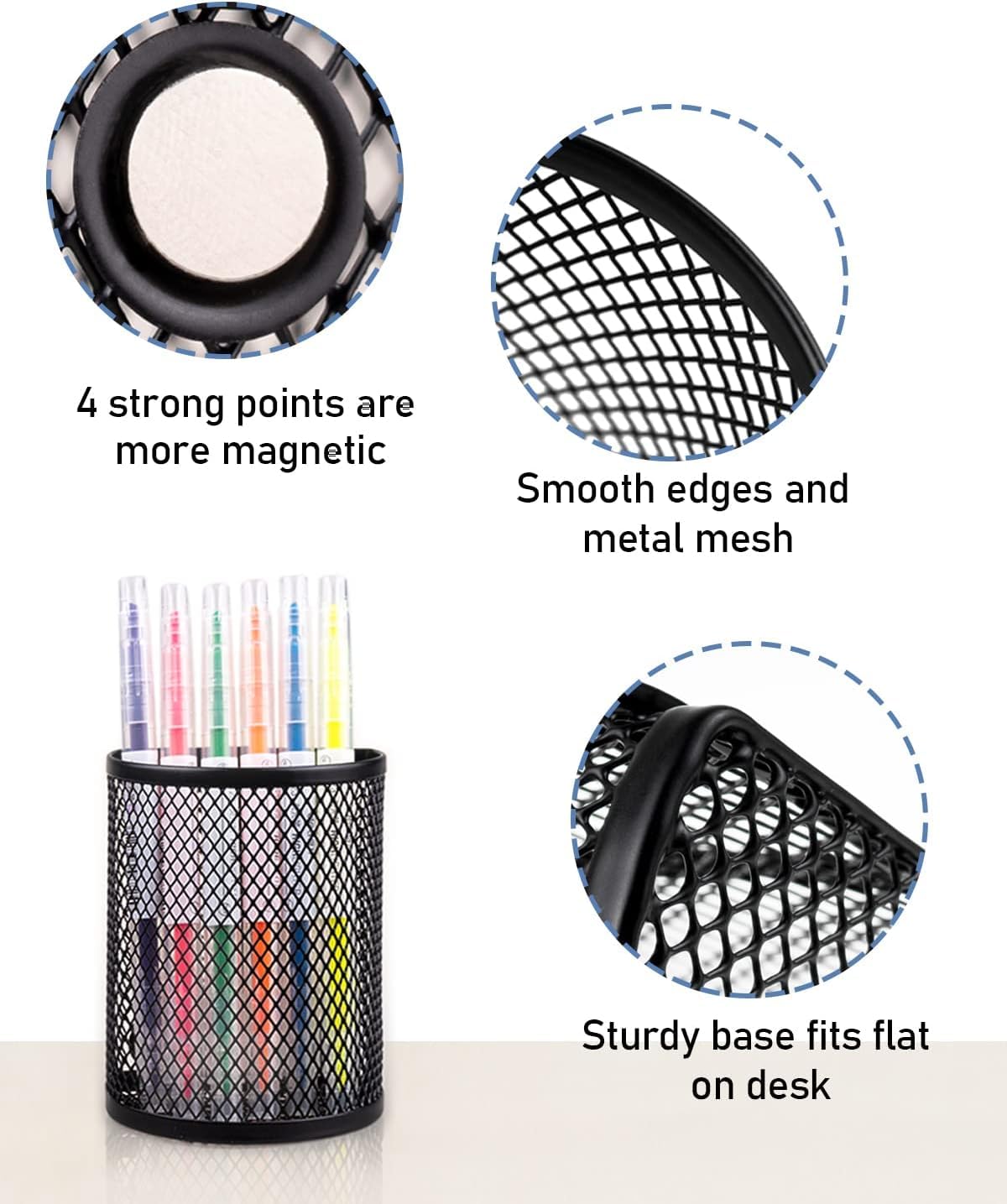 4pcs Home Magnetic Storage Boxes Metal Mesh Organizers Rust-Resistant for Refrigerator Kitchen Cabinet Pantry Food Spice Storage