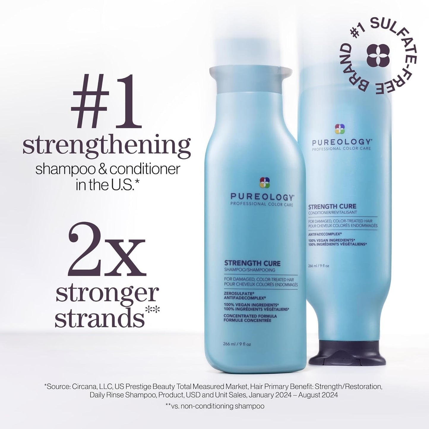 Pureology Hair Strengthening Discovery Kit | Shampoo & Conditioner, Leave-In Treatment & Hairspray for Damaged Color-Treated Hair