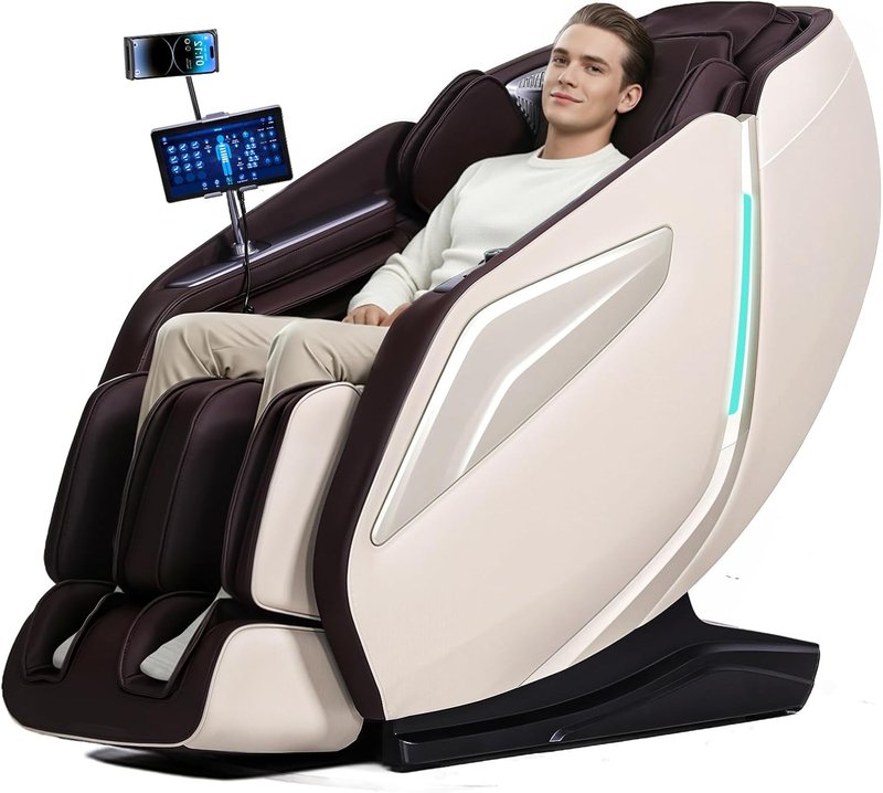 4D Massage Chair - Full Body Zero Gravity Recliner with 15 Auto Modes, 11 Techniques & APP Control | Coffee Color