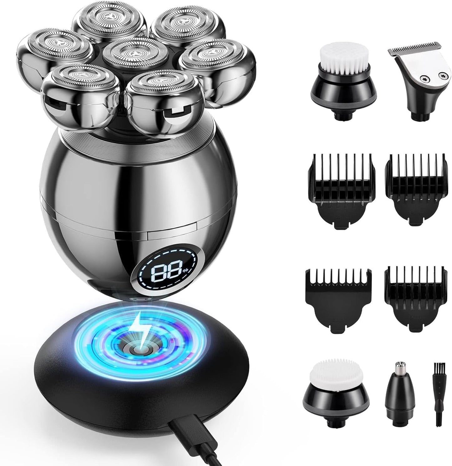 Head Shaver - 6 in 1 Shaving Kit for Men | Versatile Grooming Tool