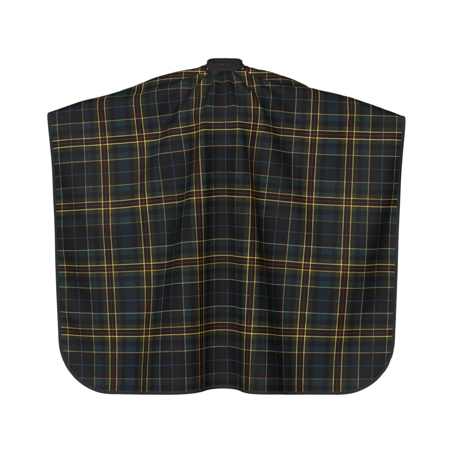 Dark Black Blue Checkered Yellow Lines Adult Professional Hair Cutting Cape Adjustable Snap Large Size 55x66 in