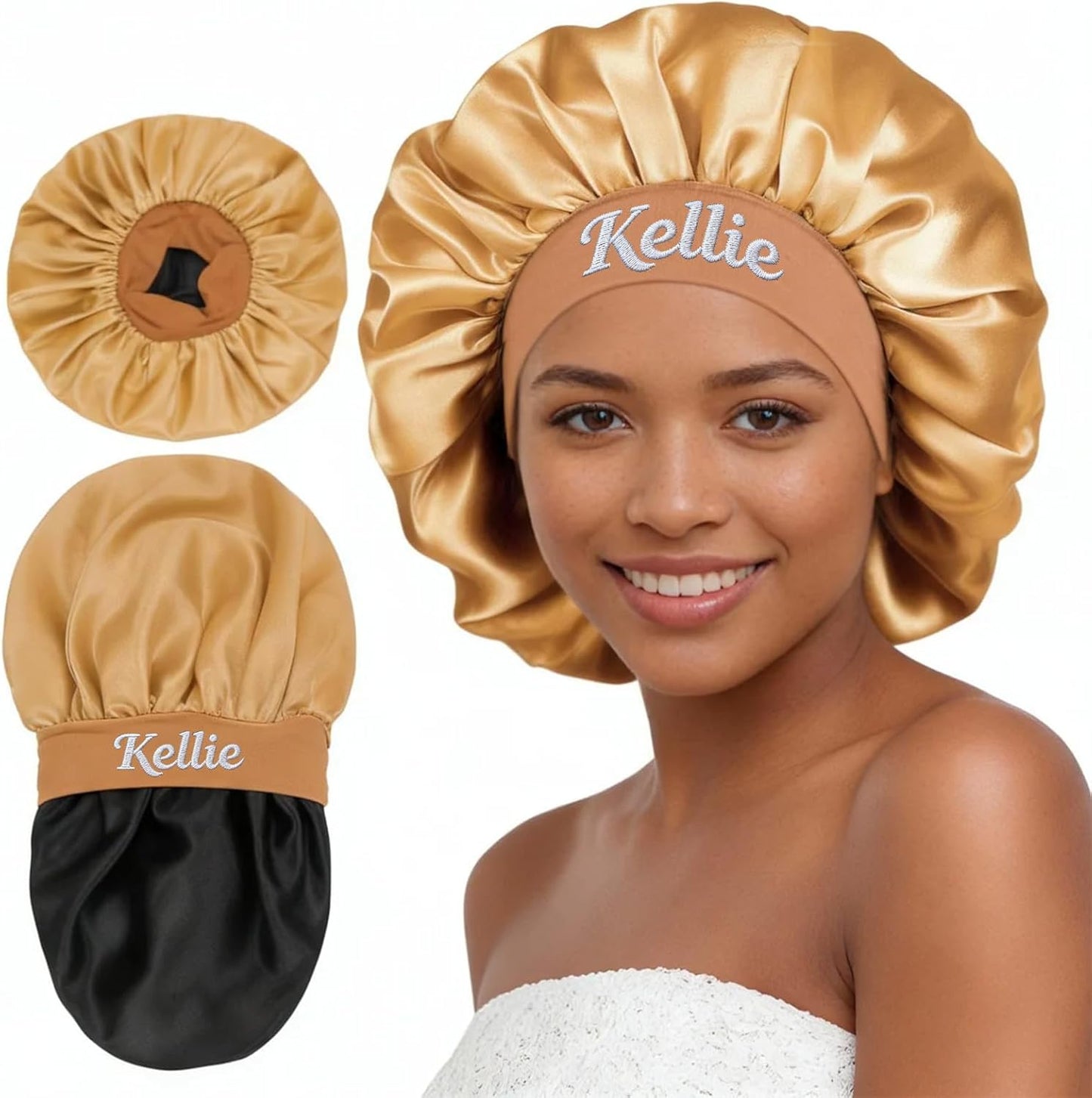 Custom Silk Bonnet - Satin Hair Cover for Sleeping | Perfect for Curly & Braided Hair