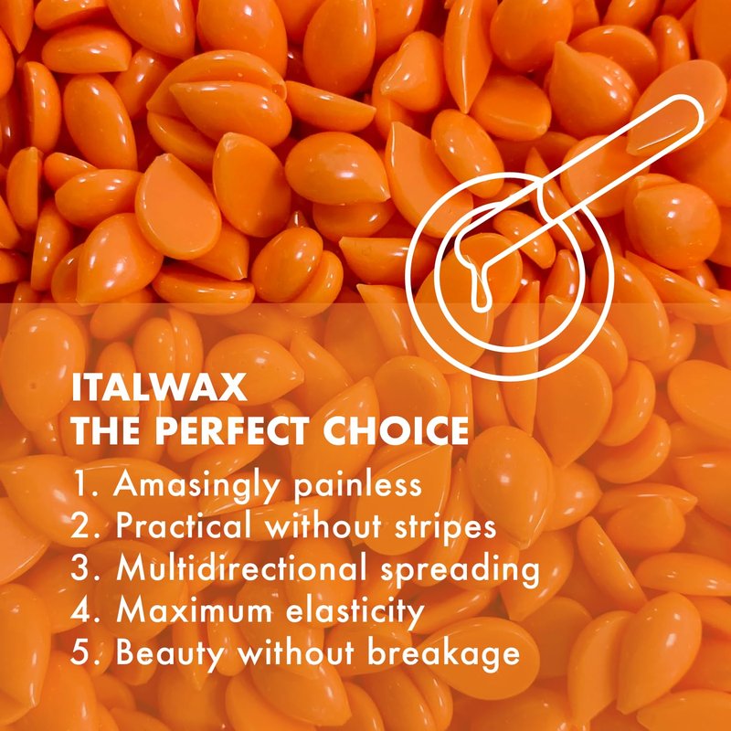 Italwax Top Line Coral Hard Wax Beads 1lb (450 g) – Creamy Strong Grip Wax for Bikini & Coarse Hair, Suitable for Sensitive Skin, Professional Use – Made in Italy