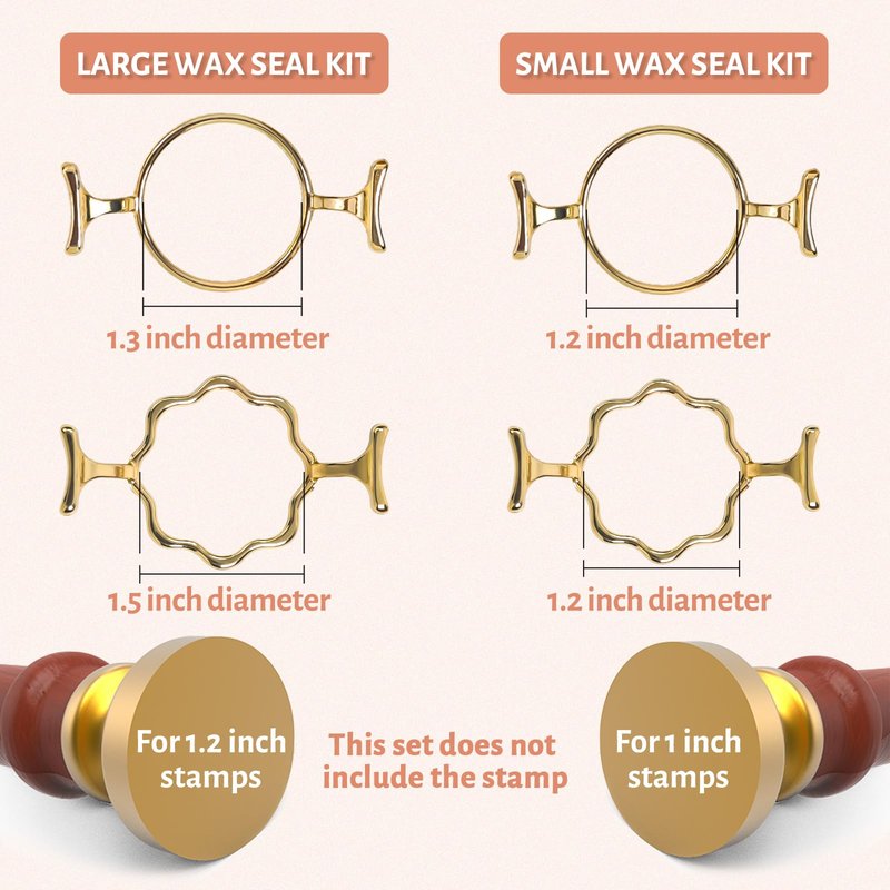Yelsky Wax Seal Kit with 1 Inch Wax Stamp - 2 Metal Seal Molds with Round Flower Shape, Silicone Mat for Wedding Invitations, Gift Wrapping, Envelopes, Cards & Wine Packaging