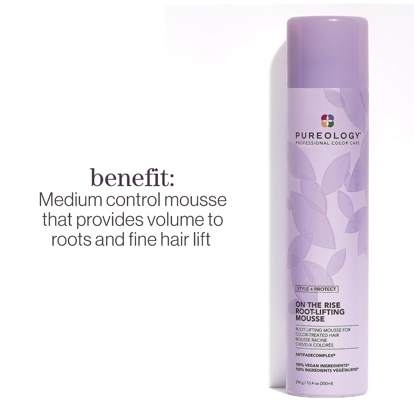 Pureology Root Lifting Mousse - Volume & Medium Control for Flat, Color-Treated Hair | Sulfate-Free, Vegan