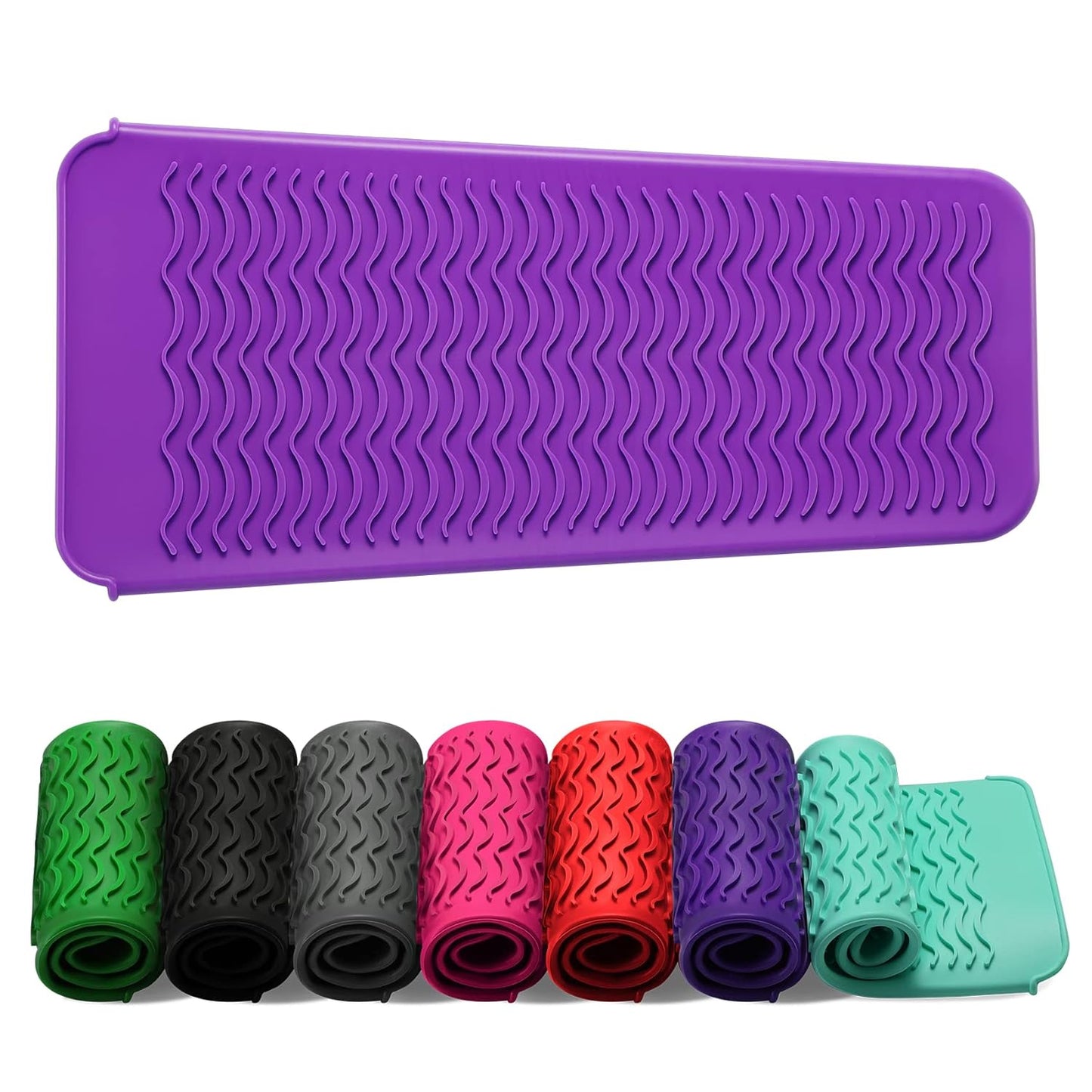 ZAXOP Silicone Mat Pouch for Flat Iron & Curling Iron - Heat-Resistant, Black
