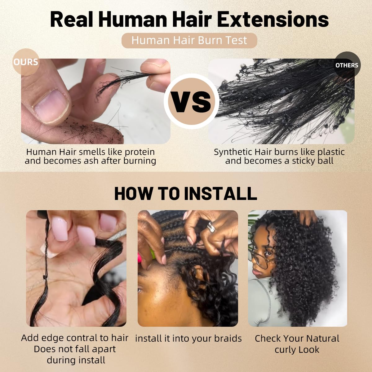 Feather Crochet Hair - 16 Inch 100% Human Hair Bundles | 3C4A Burmese Curly, 120g, Pre-Separated for Black Women