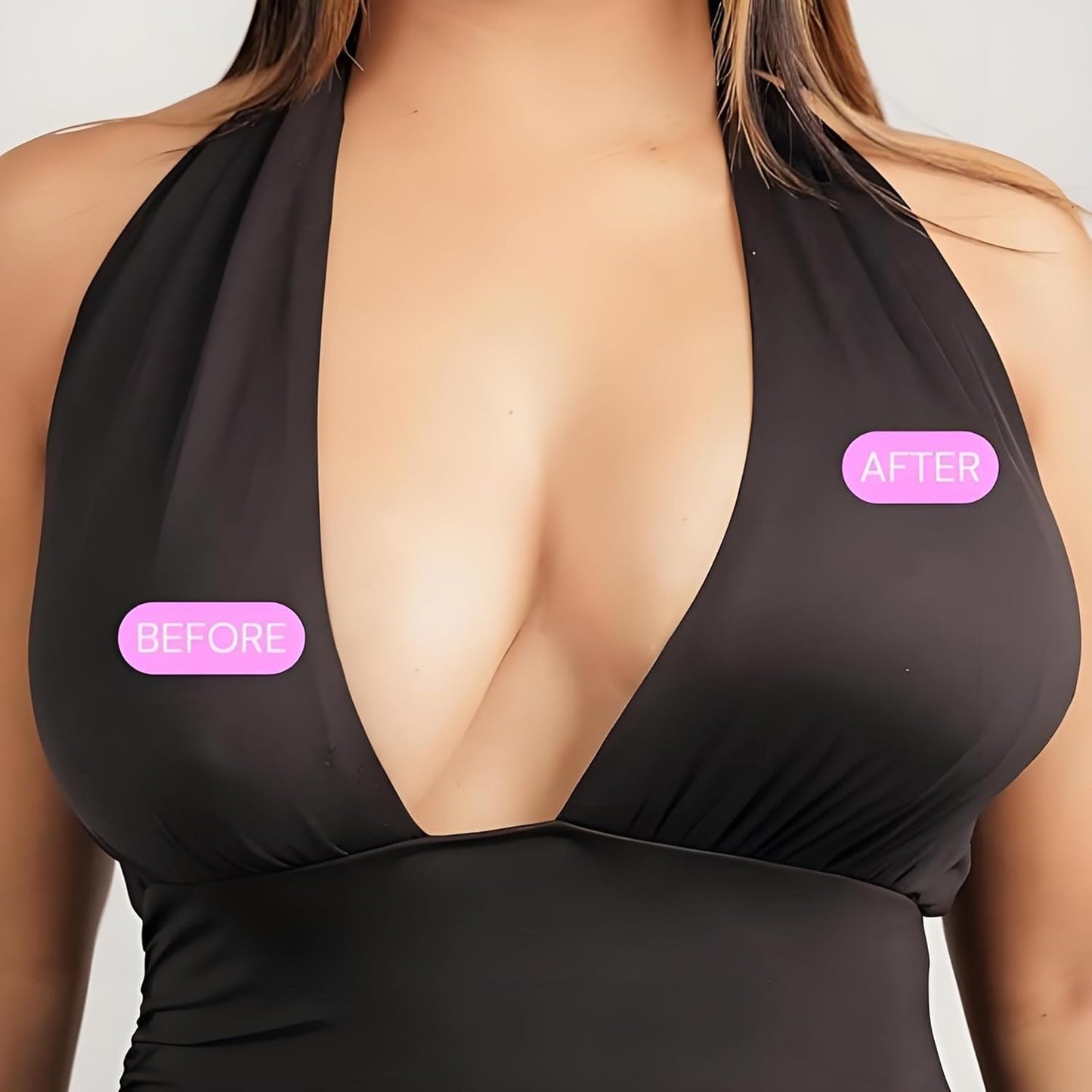 Double-Sided Sticky Inserts for D+ Cups - Reusable Adhesive Lifting Bras | Lightly Padded, Large Size