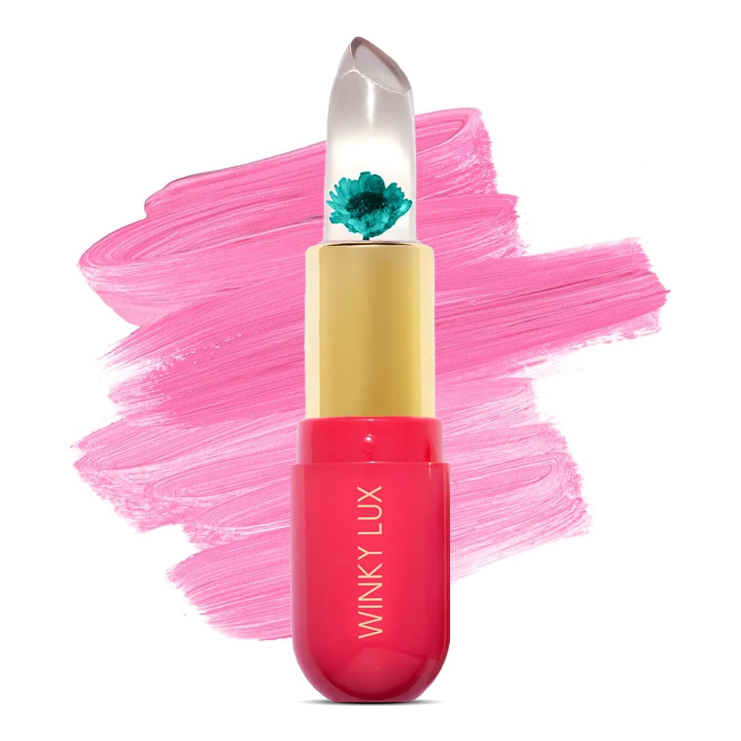 Winky Lux Flower Balm - pH Color Changing Lip Balm | Vegan Hydrating Sheer Pink Lipstick with Vanilla Scent