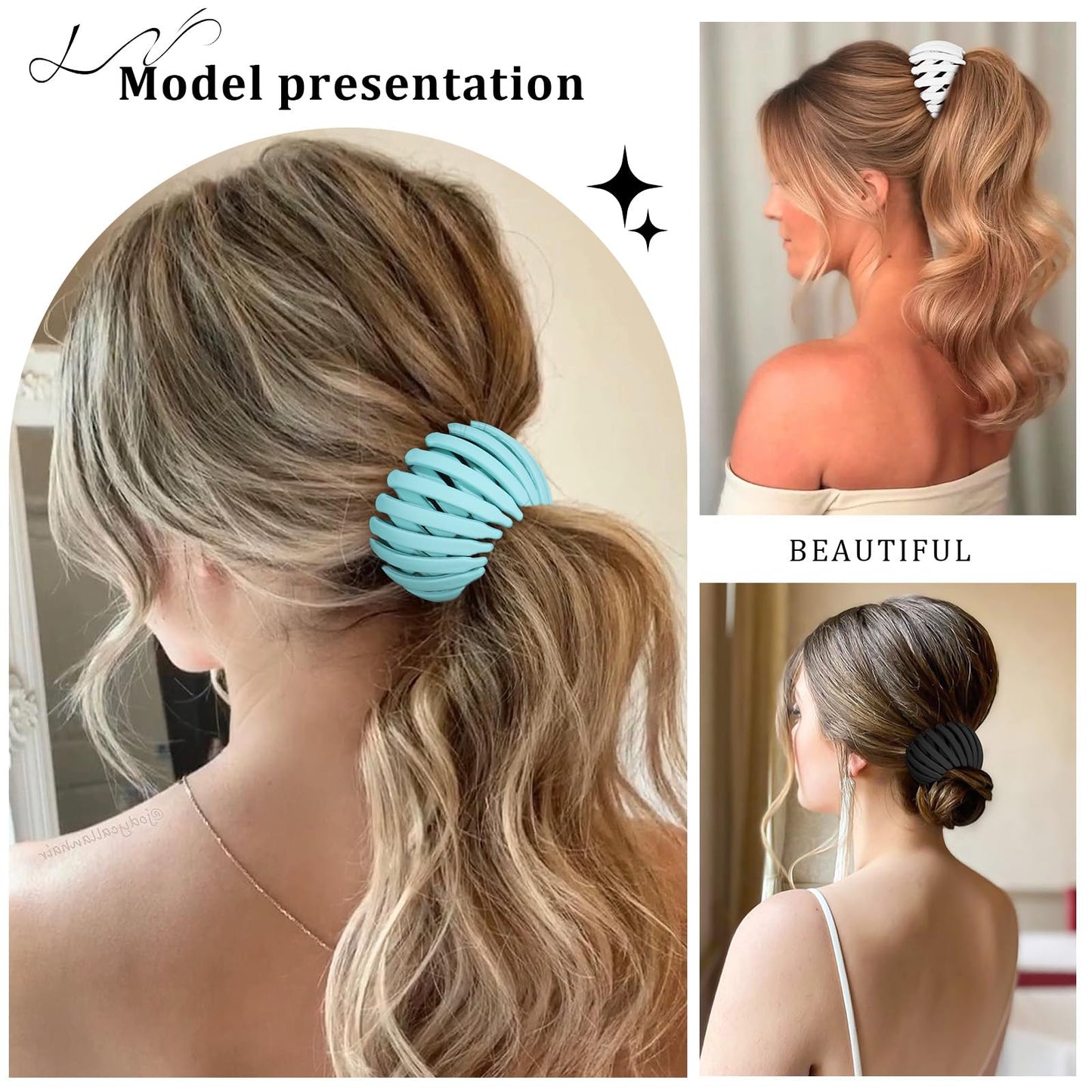 6Pcs Bird Nest Magic Hair Clips Hair Nest for Bun Strong Ponytail Holders for Women Girls
