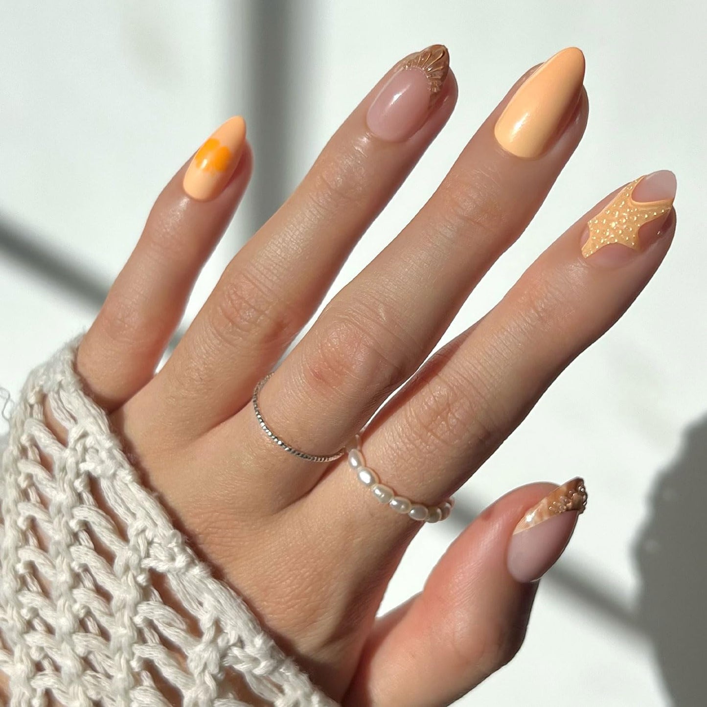 Glamnetic Press On Nails - Into Blue | Glazed Short Oval Fake Nails with Periwinkle French Tips | 30 Nail Kit with Glue, 15 Sizes