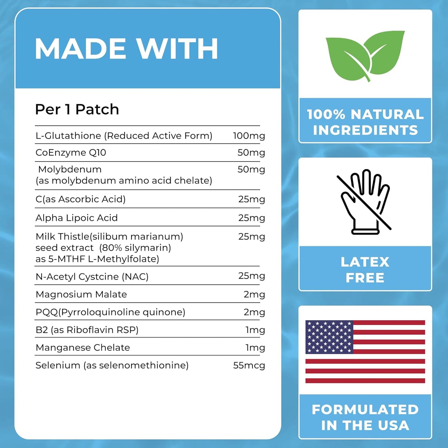 Collagen Patches for Body & Skin Support | 100% Natural with Glutathione | Pack of 60