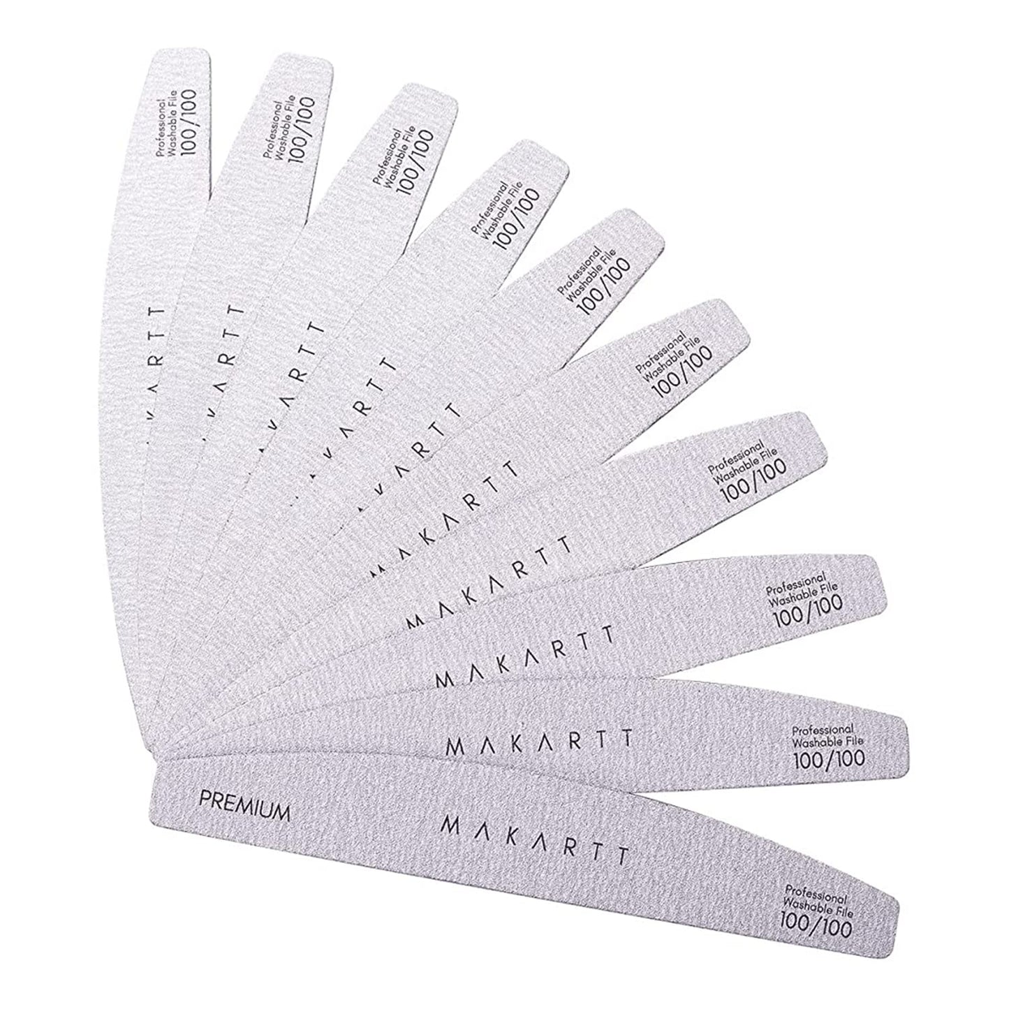 Makartt Nail Files - 180/240 Grit Emery Boards for Natural Nails | 10pcs Dual-Sided Manicure Set for Salon & Home Use
