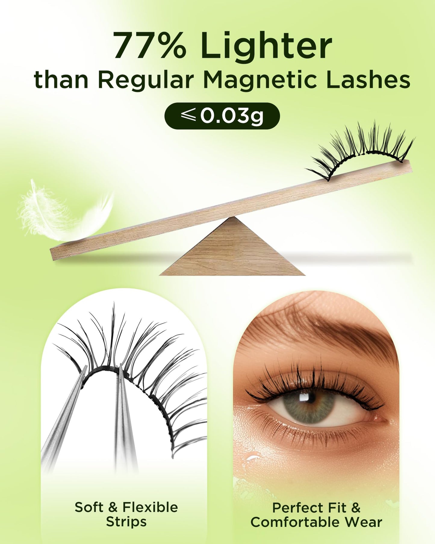BEYELIAN Magnetic Eyelashes with Applicator Kit, Upgrade Soft Magnetic Lashes Reusable False Lashes Natural Look, No Glue Needed for Eye (Lightweight & Comfortable)