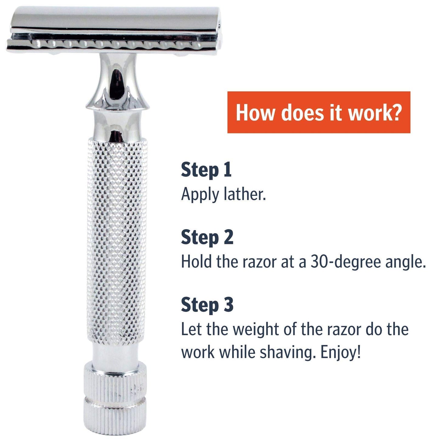 Safety Razors for Men Double Edge Safety Razor for Shaving - Razors for Men Reusable Stainless Steel Manual Cut Throat Single Blade Razor Navajas Para Barbero- 5 Shaving Blades By Krisp Beauty