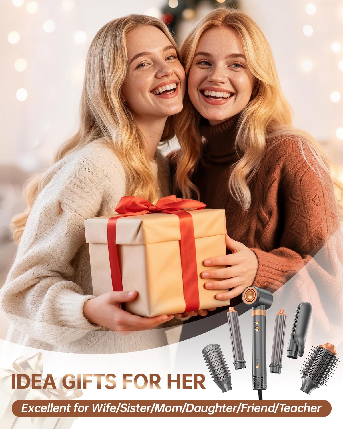 Hair Dryer Brush Air Styler - 7-in-1 Ionic Multi-Styling Tool | Fast Blow Drying, Auto Wrap Curlers, Frizz-Free Volumizer