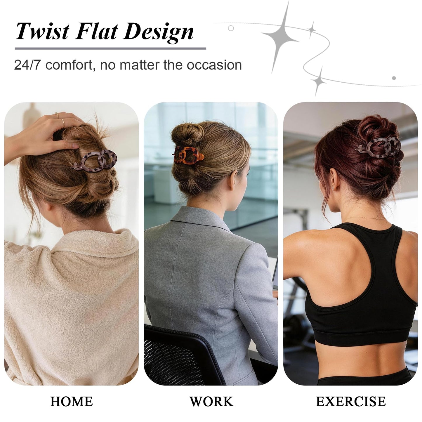 Amlaidu Large Flat Hair Clips for Thick Hair, French Claw Clips for Women, Lay Flat Duckbill Hairclips, Non-Slip, Strong Hold - Leopard Print,4Pcs