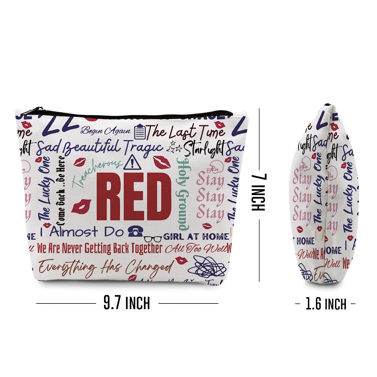 Music Album Version Makeup Bag Travel Toiletry Bag for Women Music Lover Gift TS Fans Song Lyrics Gift Singer Merchandise for Fans Friends Daughter Girls Sister, Friendship Birthday Christmas Gift