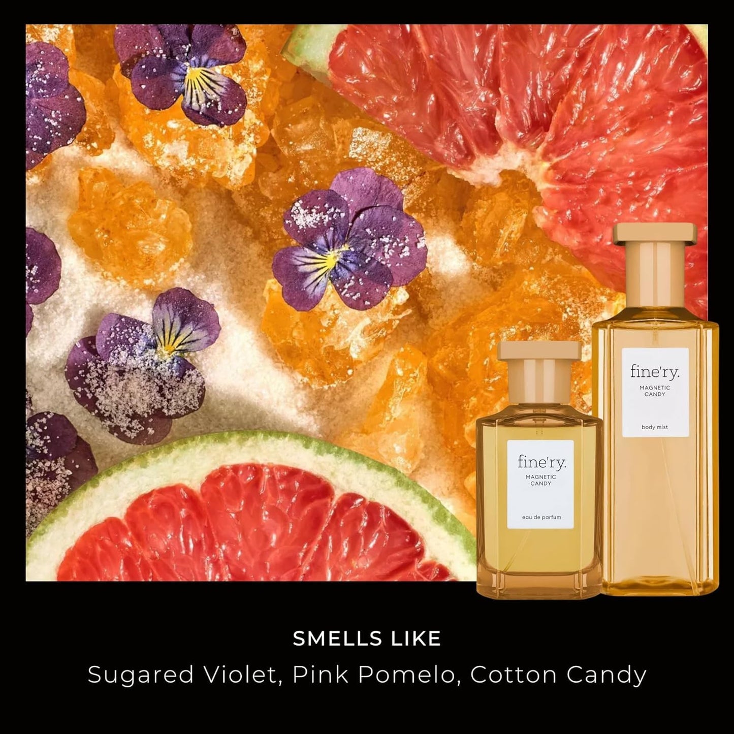 Citrus Gourmand Eau de Parfum - Long-Lasting Sweet Perfume for Women | Sugared Violet, Pink Pomelo, Cotton Candy (60mL)