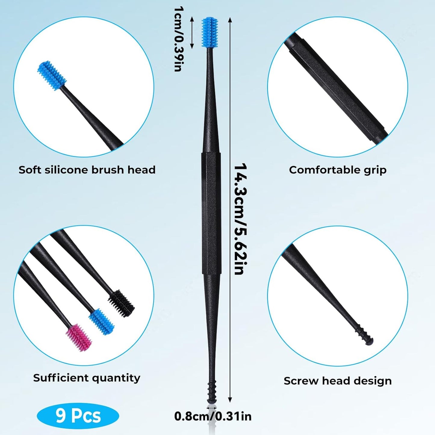 Ear Wax Removal Tool Kit - 9 Pcs Silicone Spiral Cleaner for Safe Ear Wax Removal | Reusable for Adults & Kids
