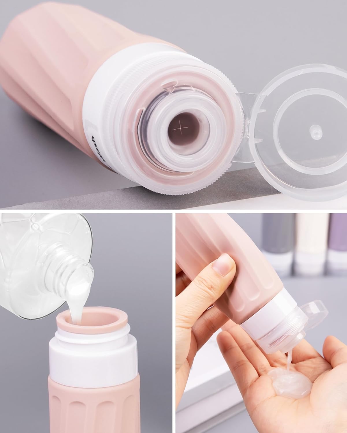 Travel Bottles for Toiletries - TSA Approved 8 Pack | Leak-Proof Silicone Containers with Clear Bag, 3oz
