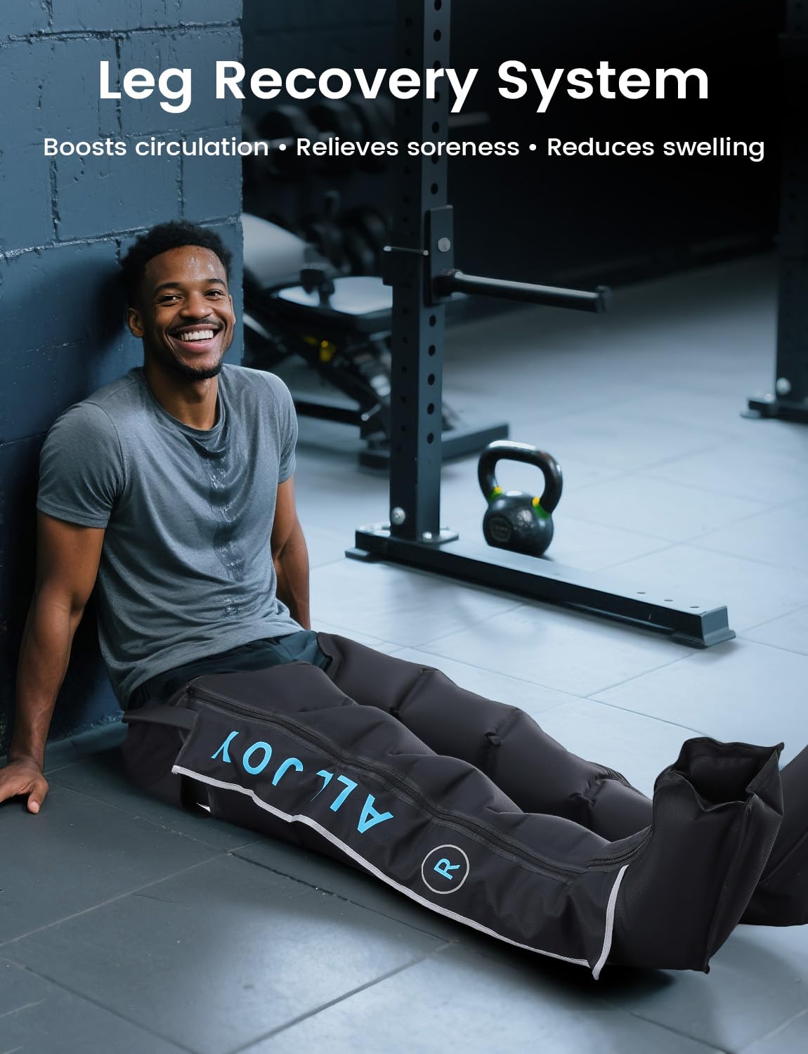 ALLJOY Cordless Air Compression Leg Recovery System, Professional Leg Massager Boots with Smart 5-Zone Tech for Sequential Compression, Fast Muscle Recovery & Swelling Relief for Athletes
