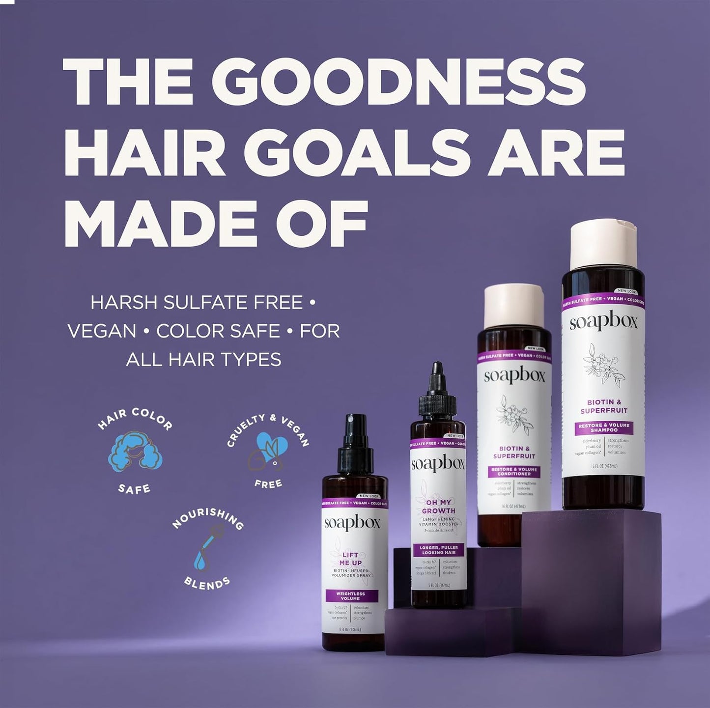 Lift Me Up Volumizing Hair Spray - Biotin-Infused Formula for Shine & Volume - 8 oz | Clean Ingredients, No Harsh Chemicals