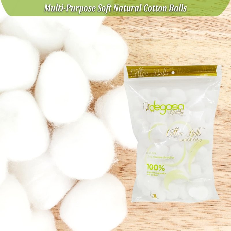 Jumbo Cotton Balls - Multi-Purpose Soft Natural Cotton for Facial Treatments & Makeup Removal | 70 Count