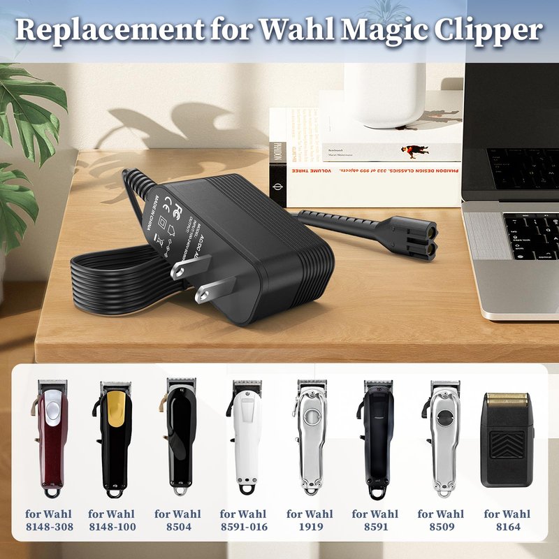 4V Charger for Wahl Magic Clipper Cordless Power Adapter Compatible with Wahl 8164 8591 8148 8504 Clip Trimmers Power Cord 97225-002 S010AZM0400200 Power Supply