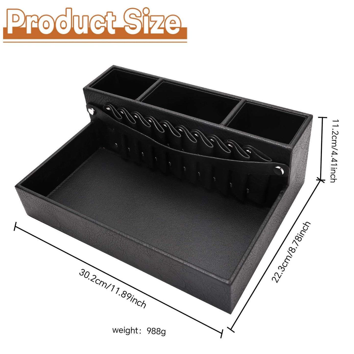 Barber Station Tray for Scissors Holder & Clippers Organizer, Barber Accessories Storage Station for Combs/Hair Clip/Trimmers, Barber Salon Home Desktop Tool Organizer(Small 11.9" x 8.8" x 4.4")