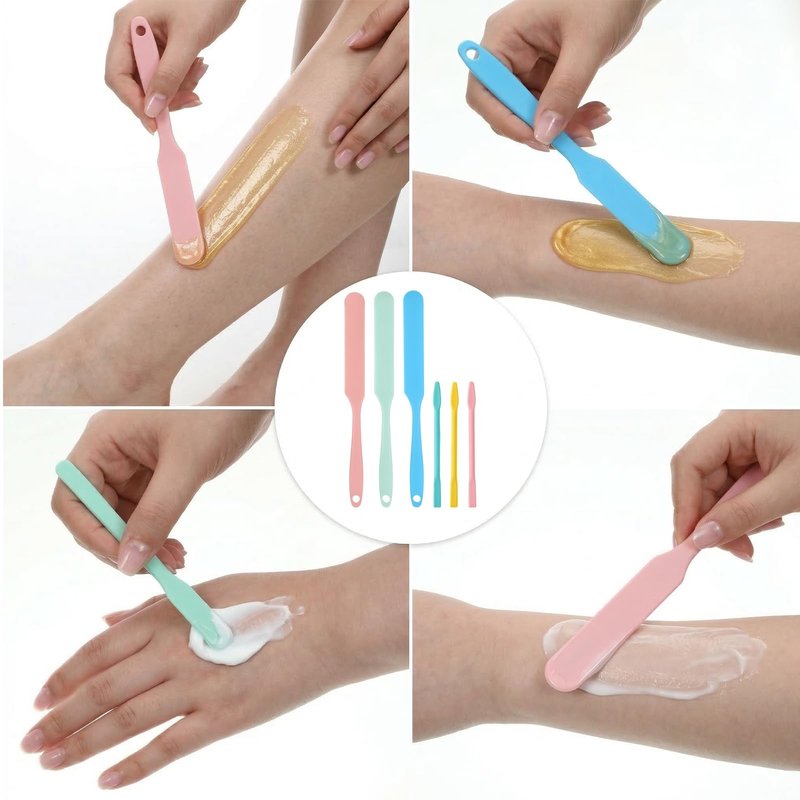 6PCS Non Stick Wax Spatulas Set, Silicone Waxing Sticks Hair Removal Sticks Applicator, Large Reusable Hard Wax Scraper, Eyebrow Waxs Stick For Home Salon Body Use Mixing Scraping Spreading