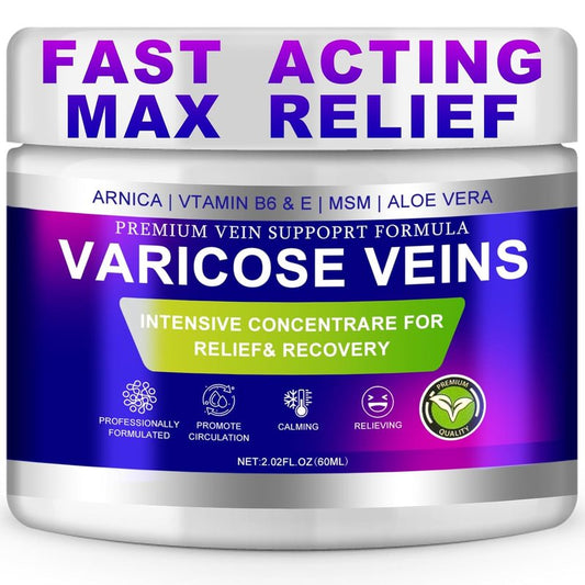 Varicose Veins Cream - Spider Veins Treatment for Legs | Improves Circulation & Relieves Fatigue - 1 Pack